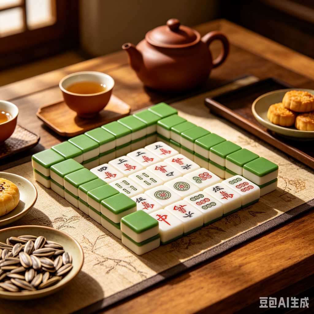 flat print mahjong set